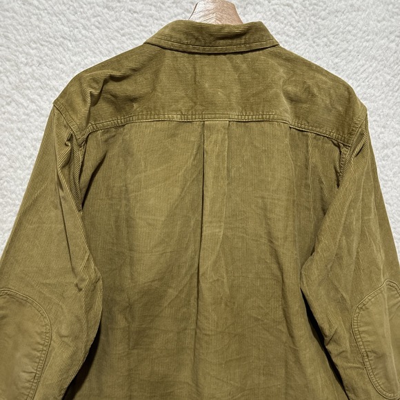 Eddie Bauer Tan Shirt Mens L Large TL Heavy Corduroy Elbow‎ Patch Classic Fit - Picture 9 of 14
